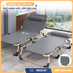 Giường gấp văn phòng, kích thước 68 x 190 (cm) - Màu đen, ghi