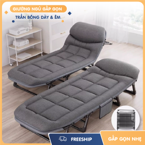 Giường gấp văn phòng trần bông, gọn nhẹ, đa dạng kích thước